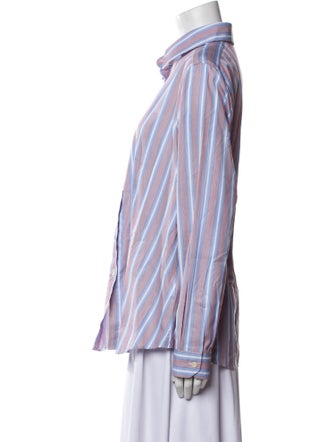 Etro Striped Long Sleeve Button-Up Top