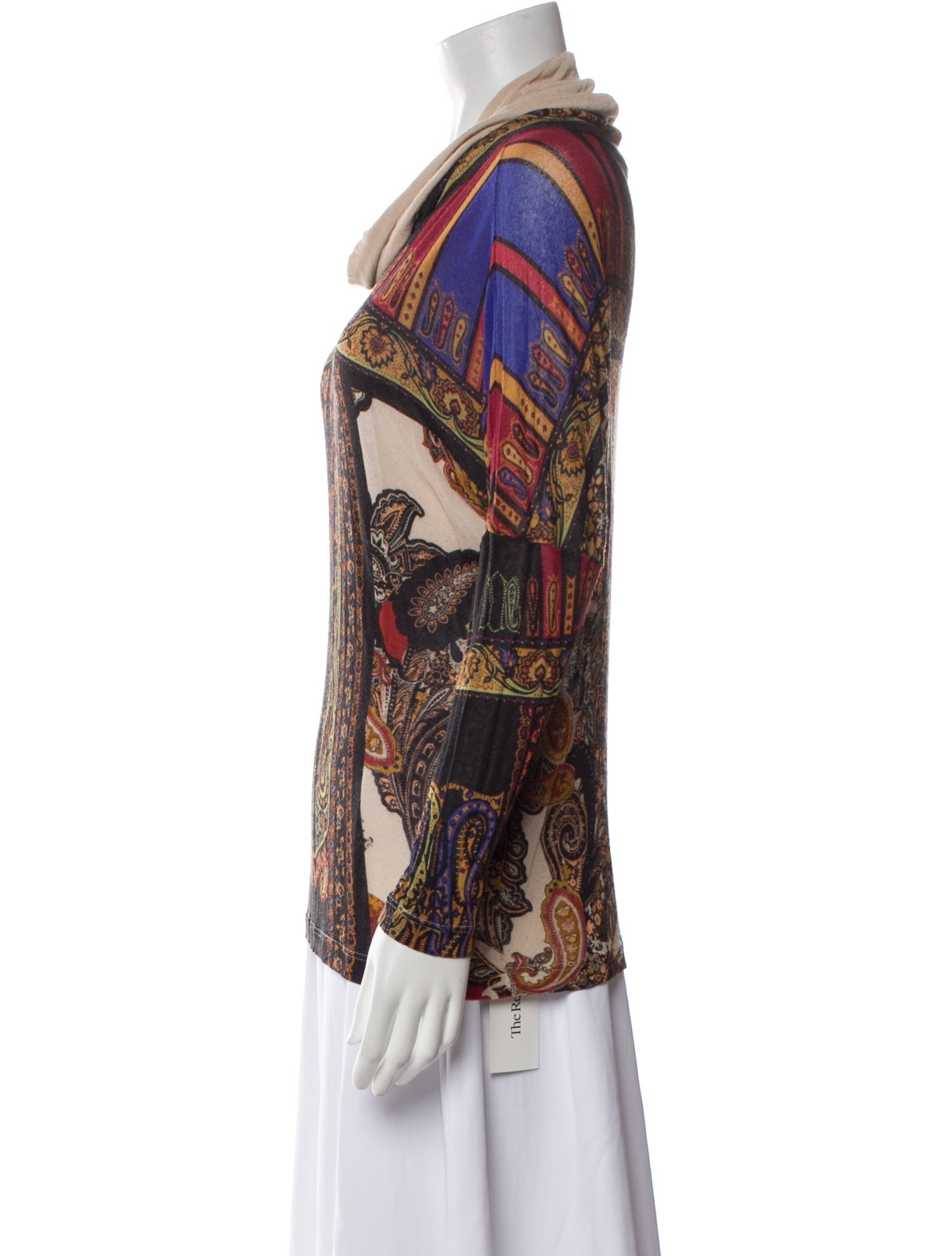 Etro Printed Cowl Neck Sweater
