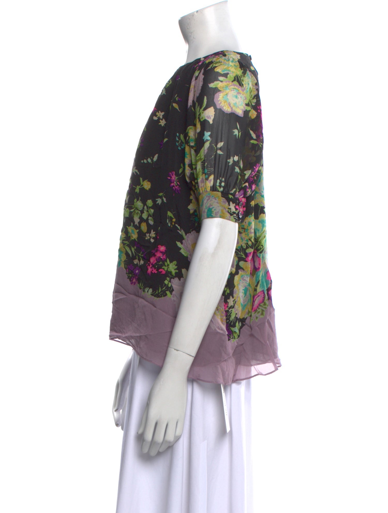 Etro Floral Print Bateau Neckline Blouse