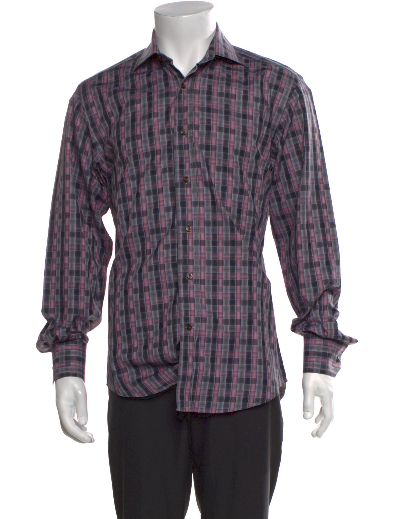 Etro Plaid Print Long Sleeve Shirt