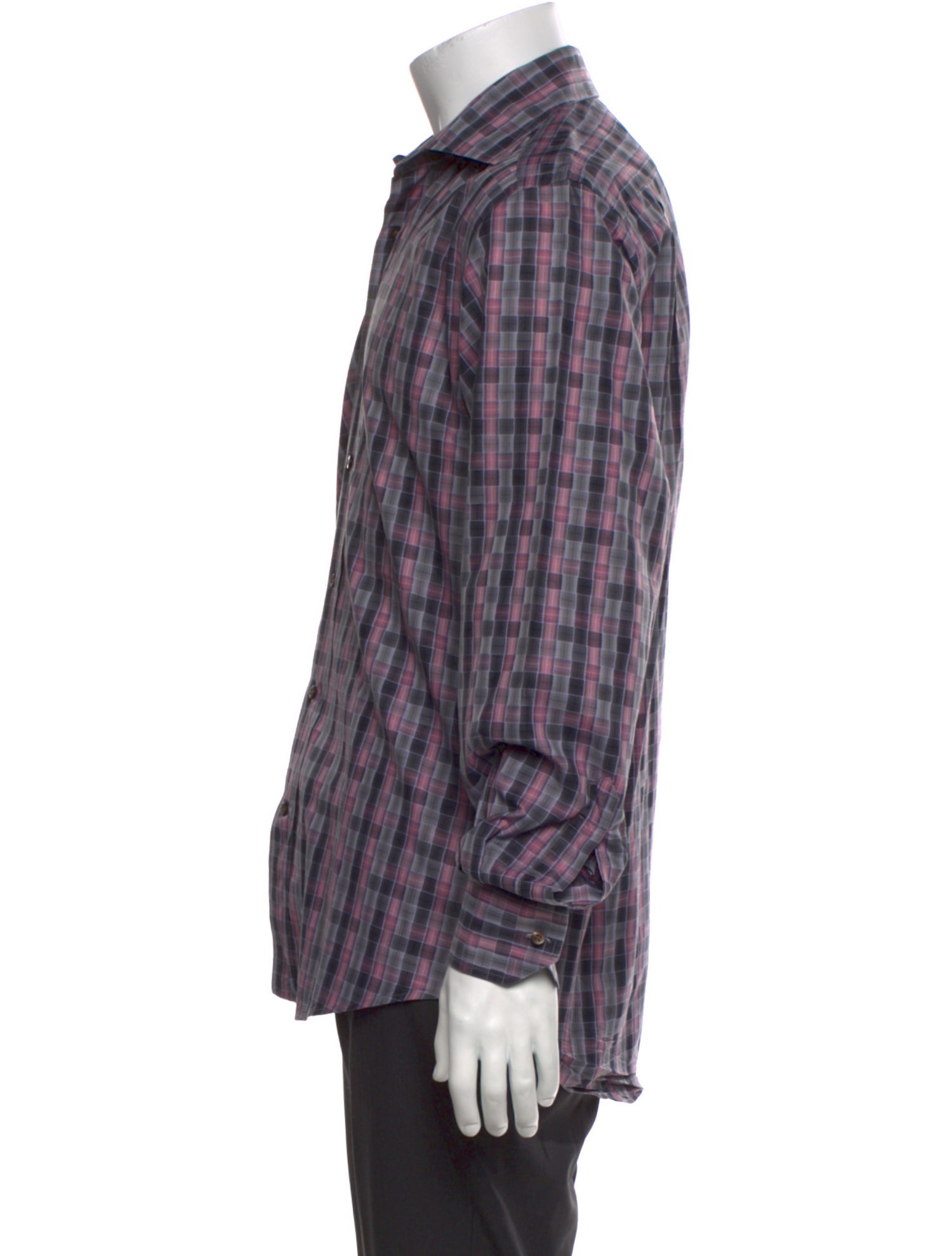 Etro Plaid Print Long Sleeve Shirt