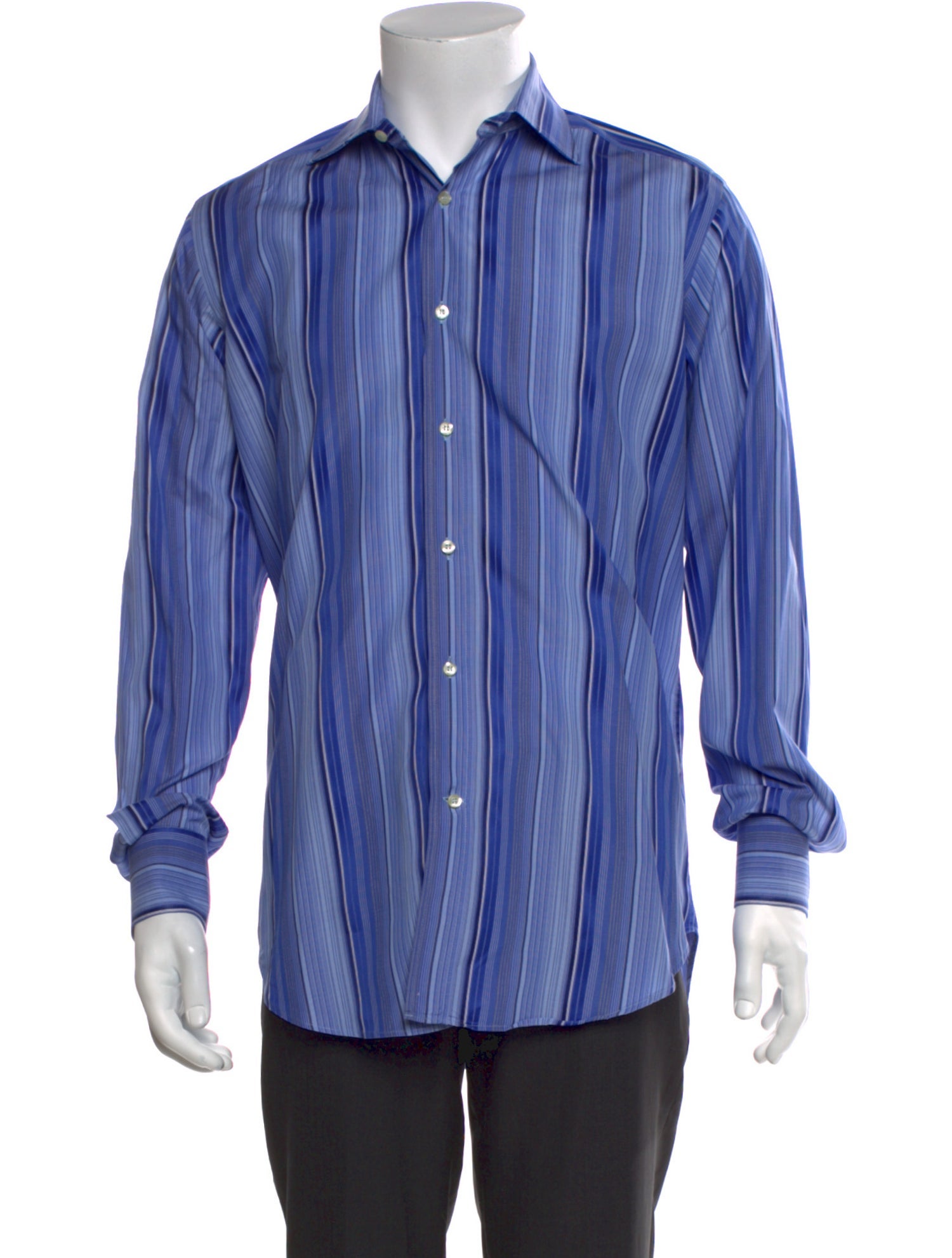Etro Striped Long Sleeve Dress Shirt