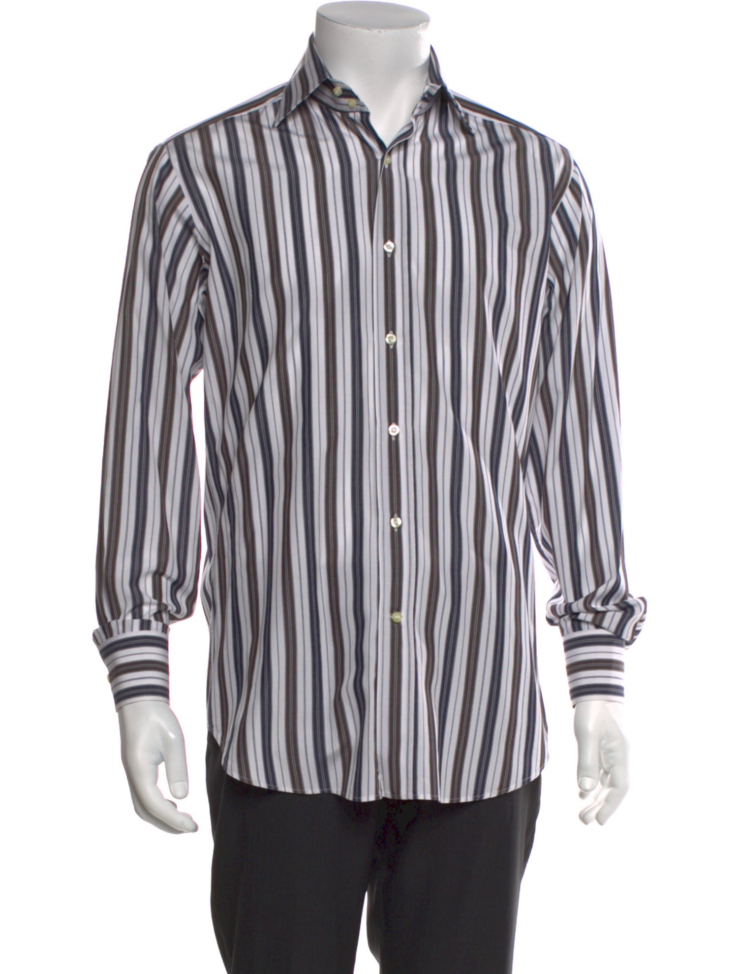 Etro Striped Long Sleeve Dress Shirt
