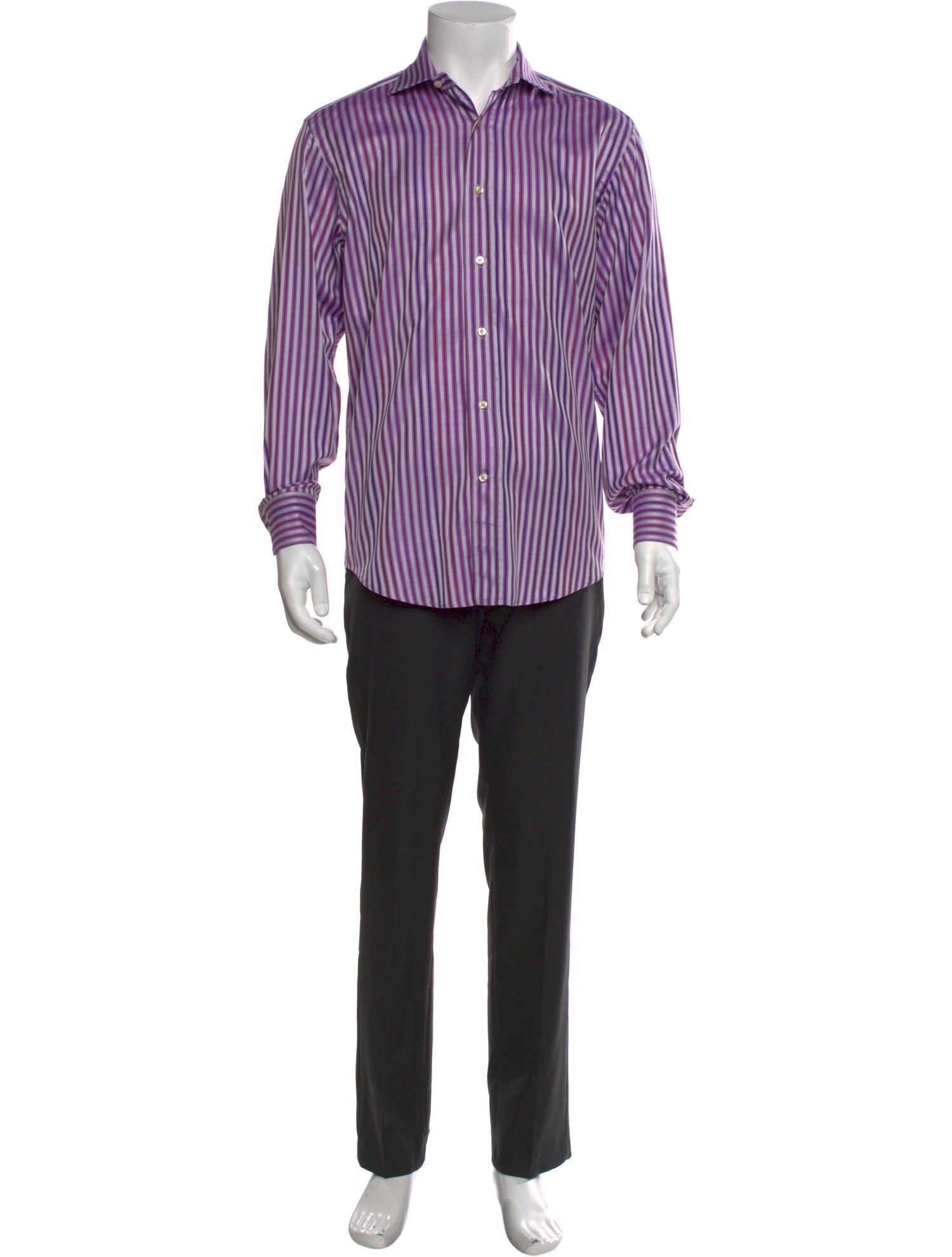 Etro Striped Long Sleeve Dress Shirt