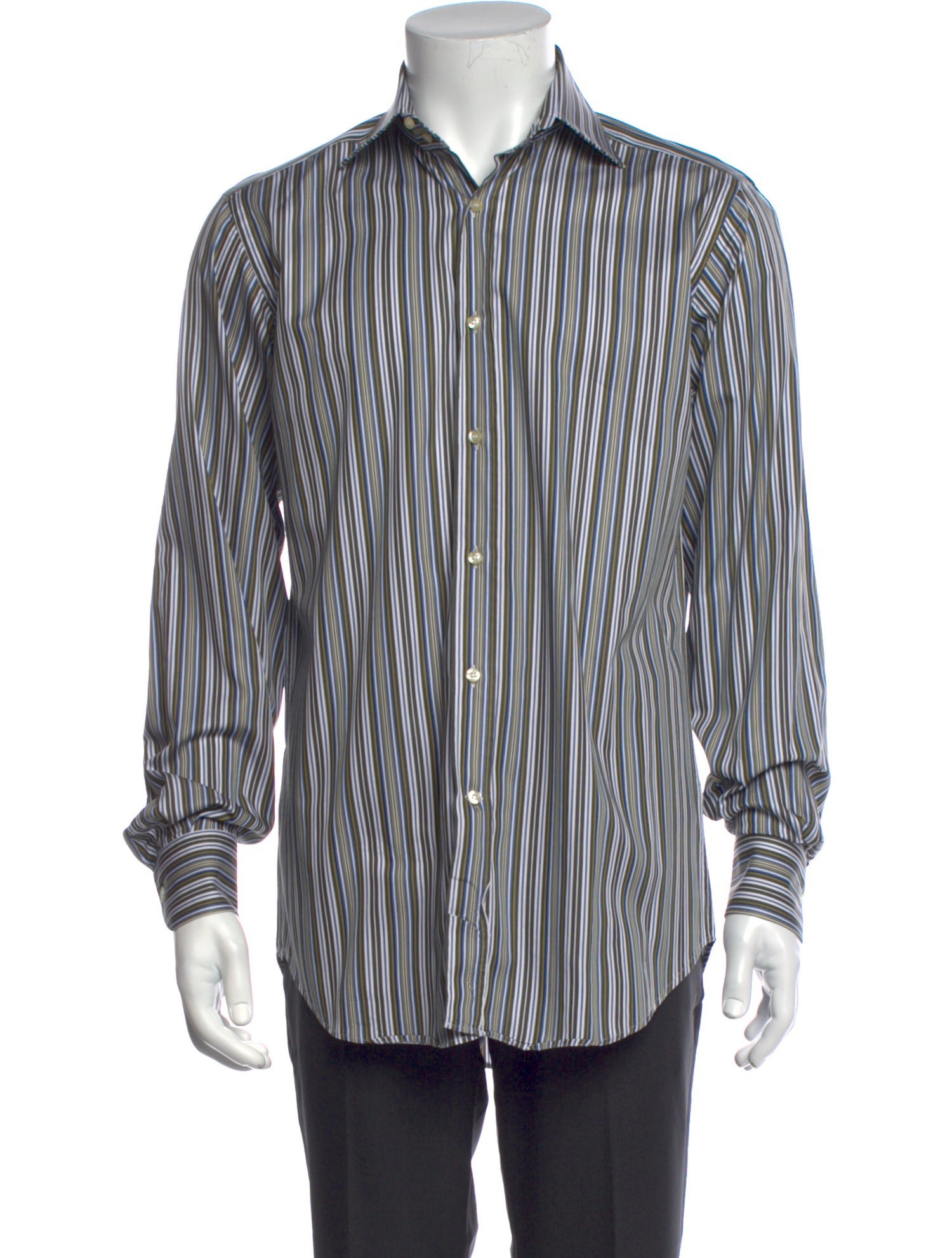 Etro Striped Long Sleeve Dress Shirt