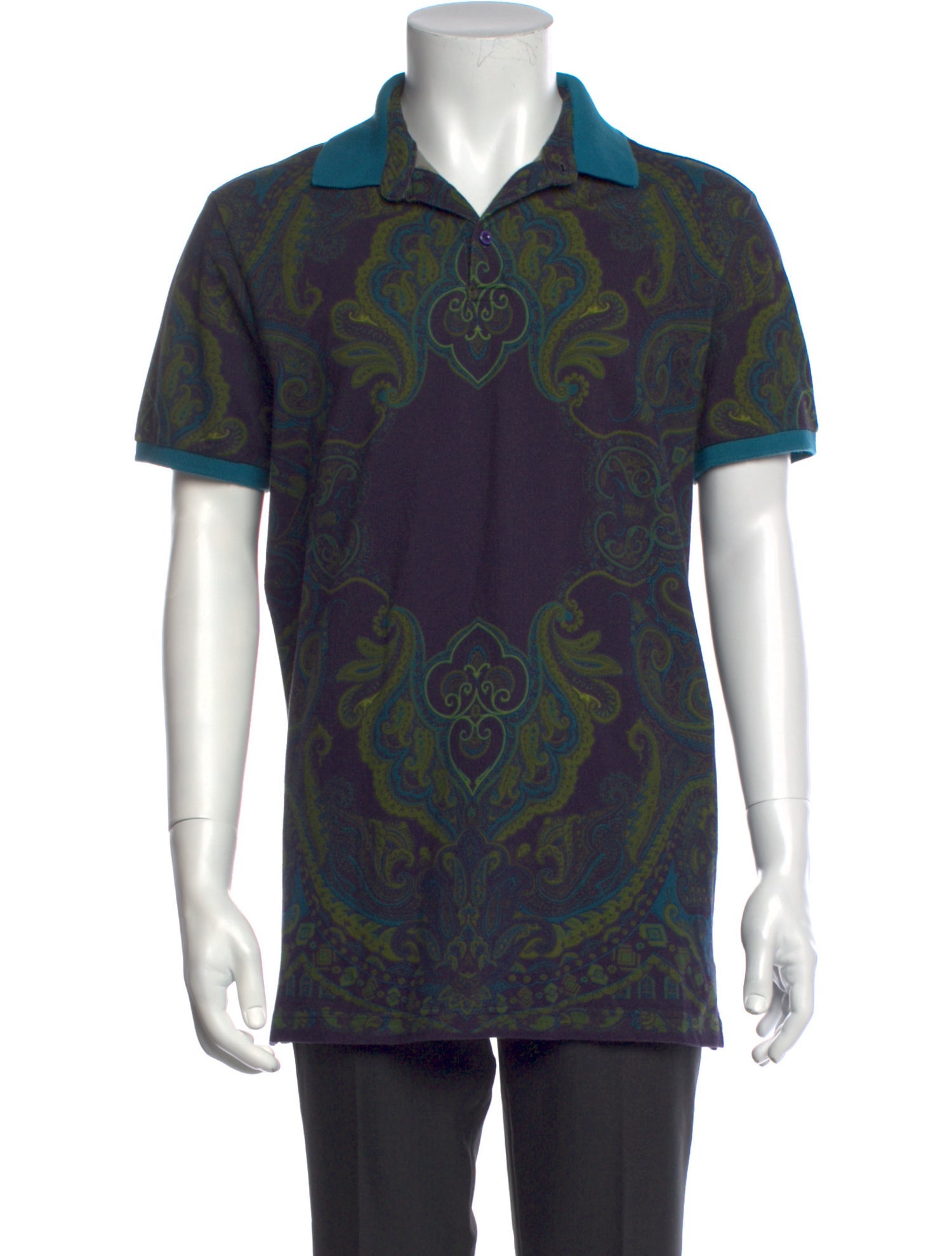 Etro Printed Collar Polo Shirt