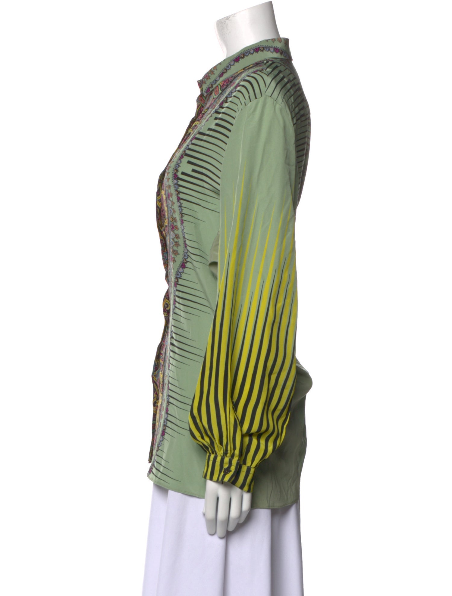 Etro Silk Paisley Print Button-Up Top w/ Tags