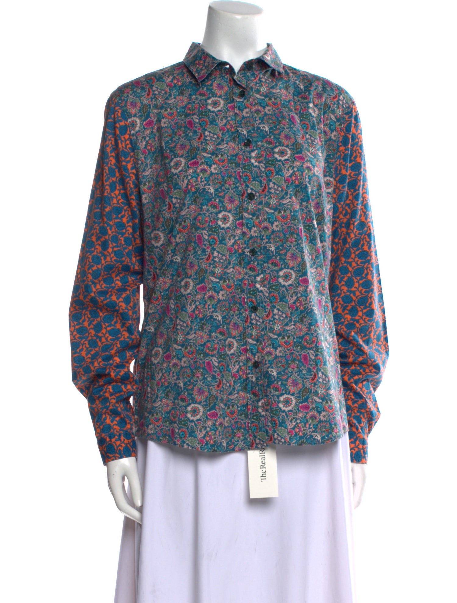 Etro Floral Print Long Sleeve Button-Up Top