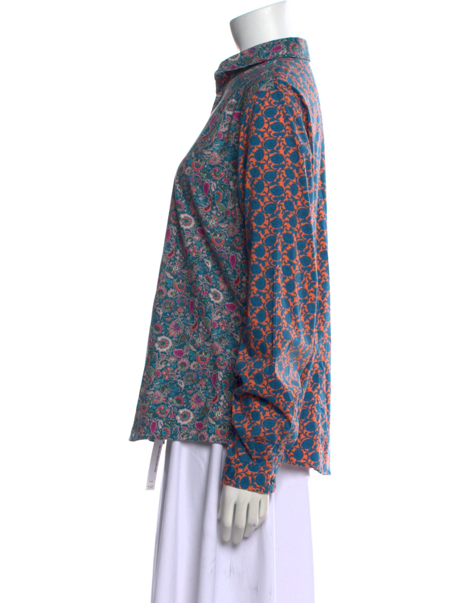 Etro Floral Print Long Sleeve Button-Up Top
