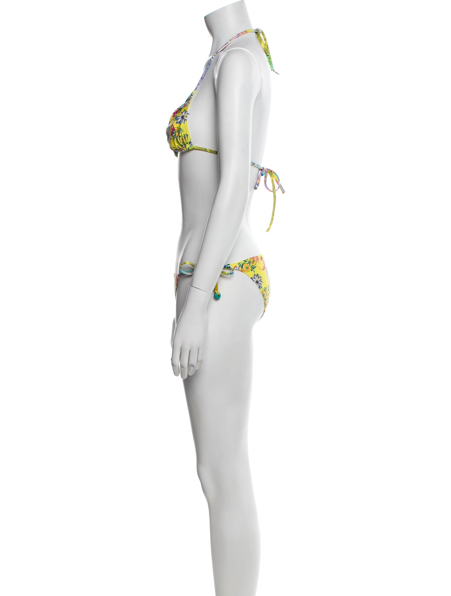 Etro Floral Print Beaded Accents Bikini