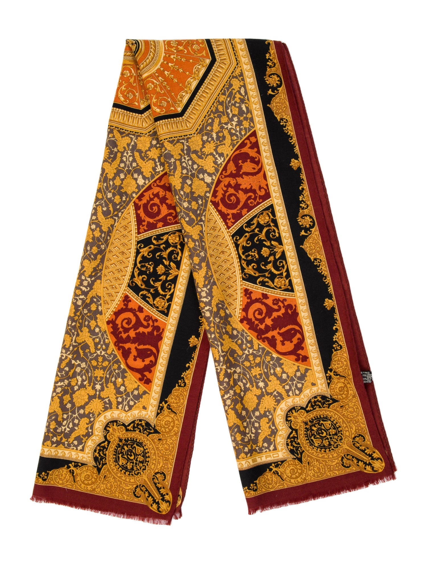 Etro Wool Paisley Print Scarf