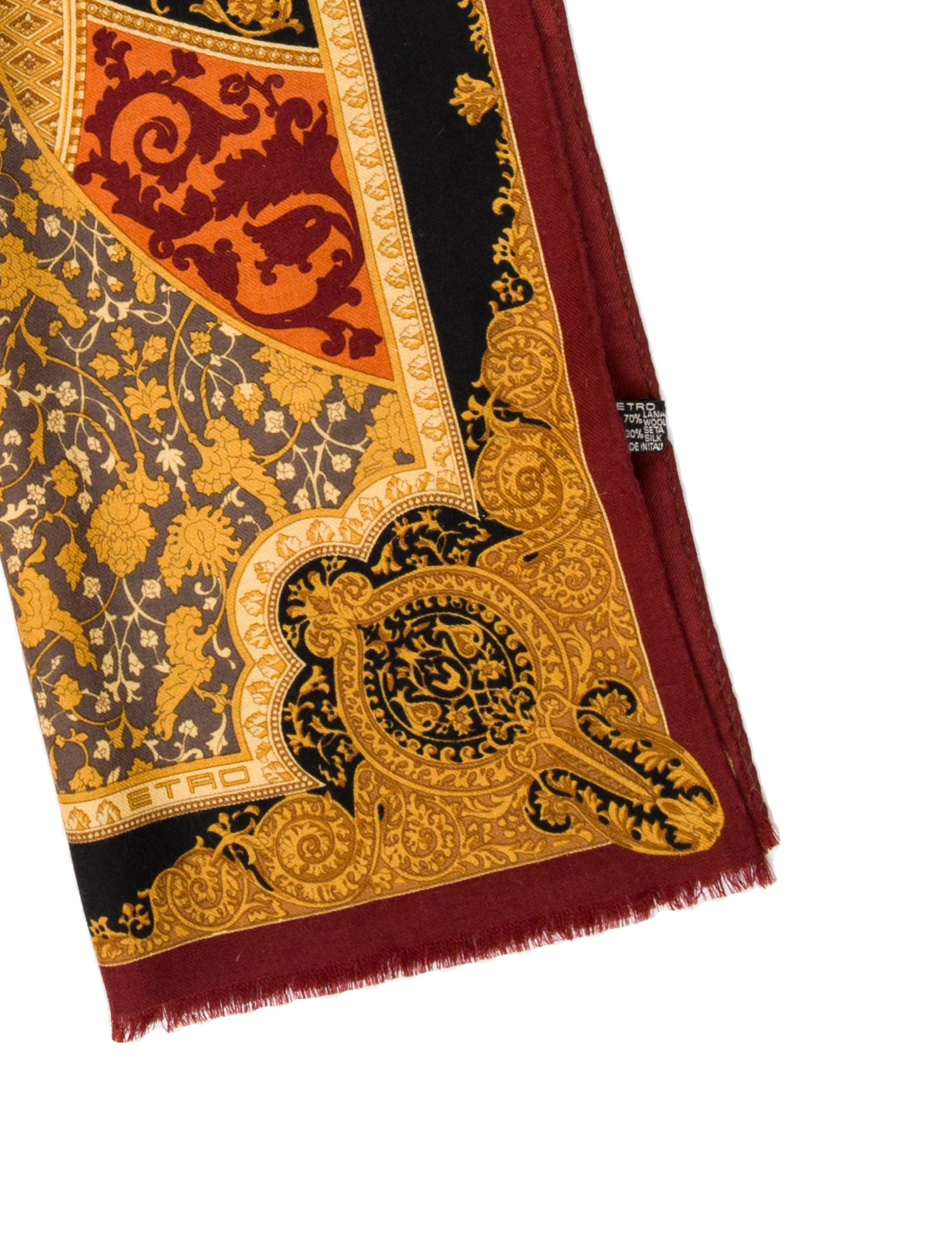 Etro Wool Paisley Print Scarf
