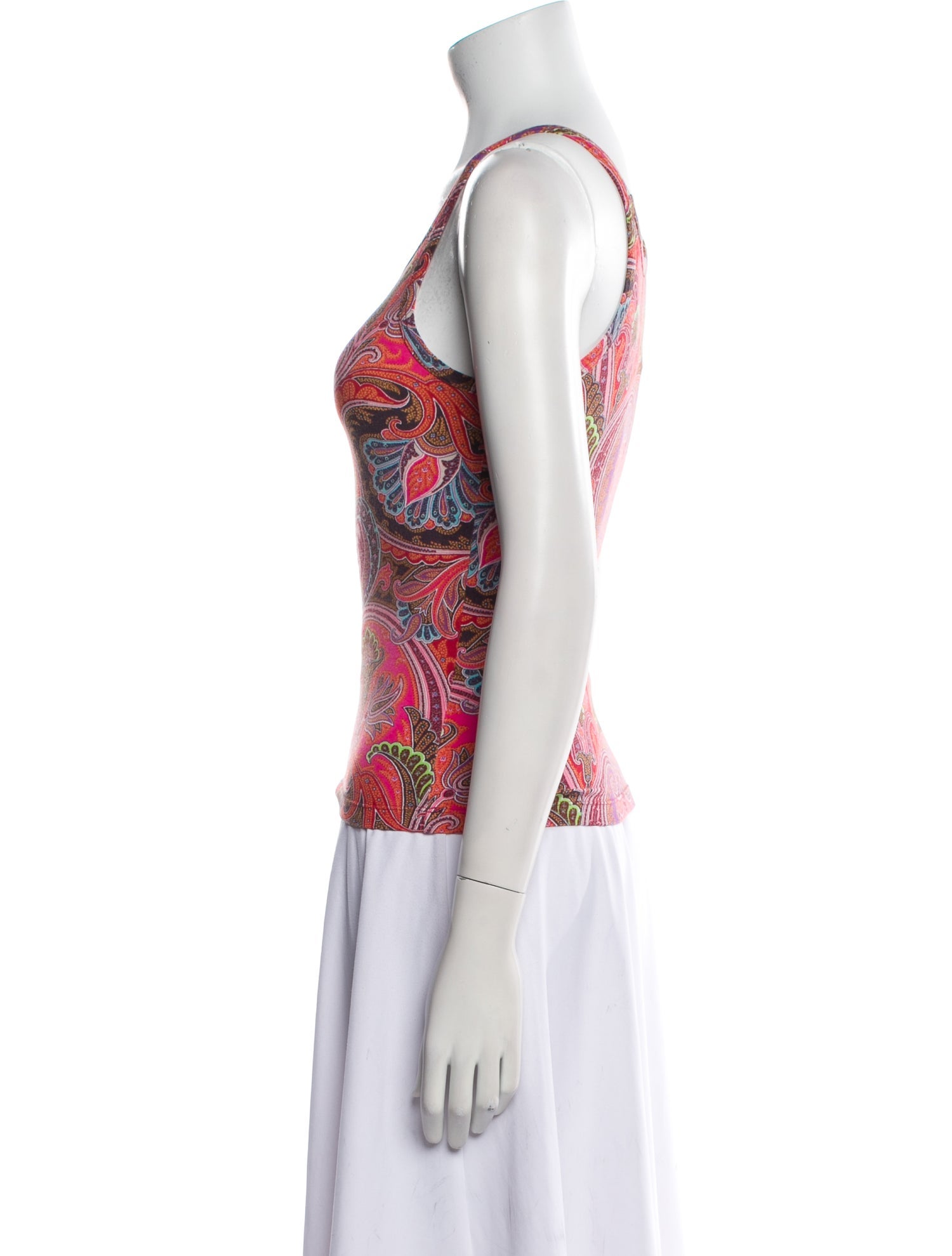 Etro Paisley Print Scoop Neck Top