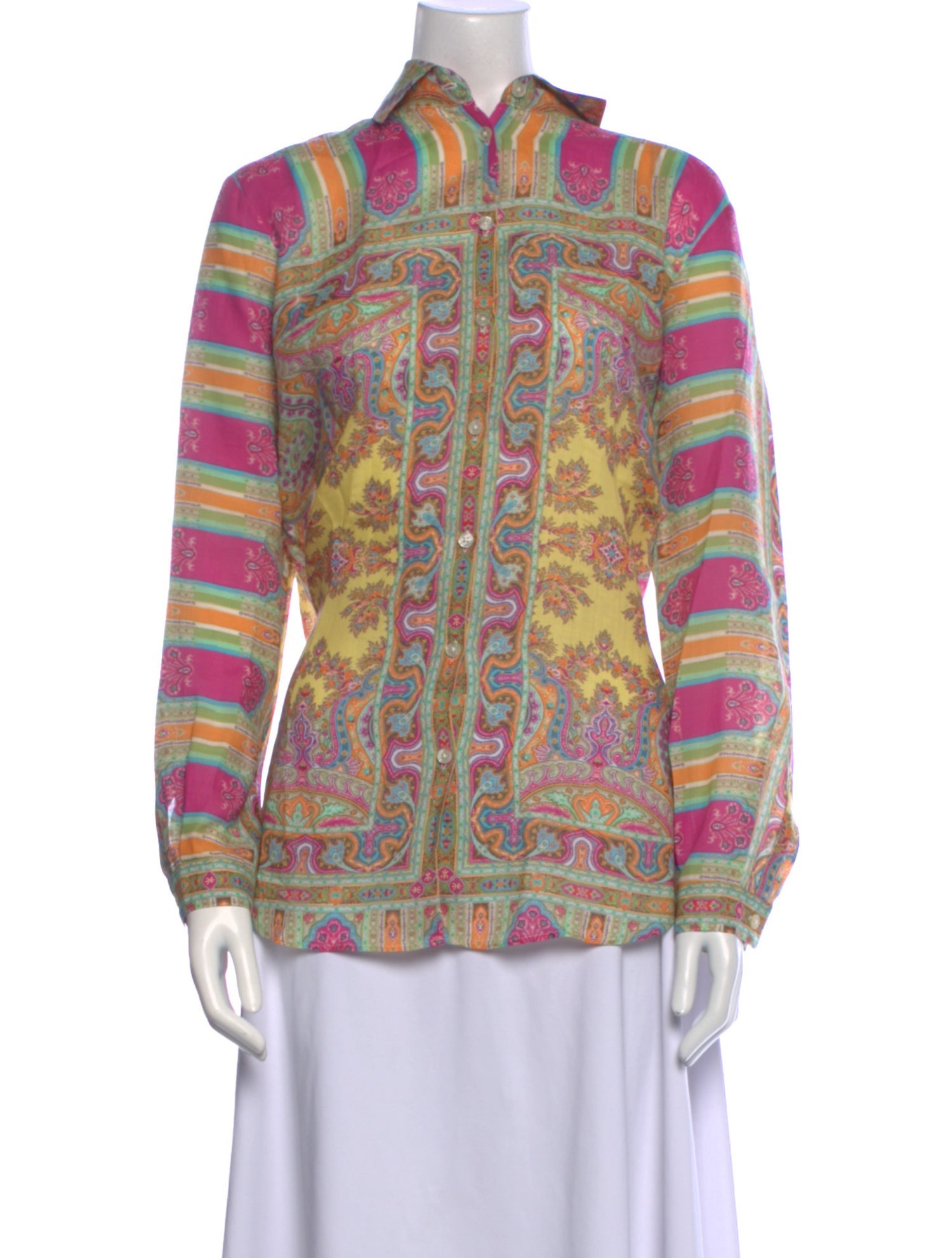 Etro Printed Mock Neck Blouse