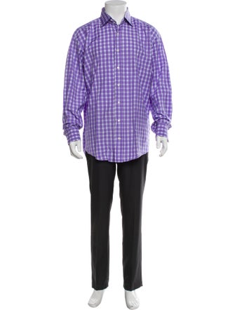 Etro Plaid Print Long Sleeve Dress Shirt