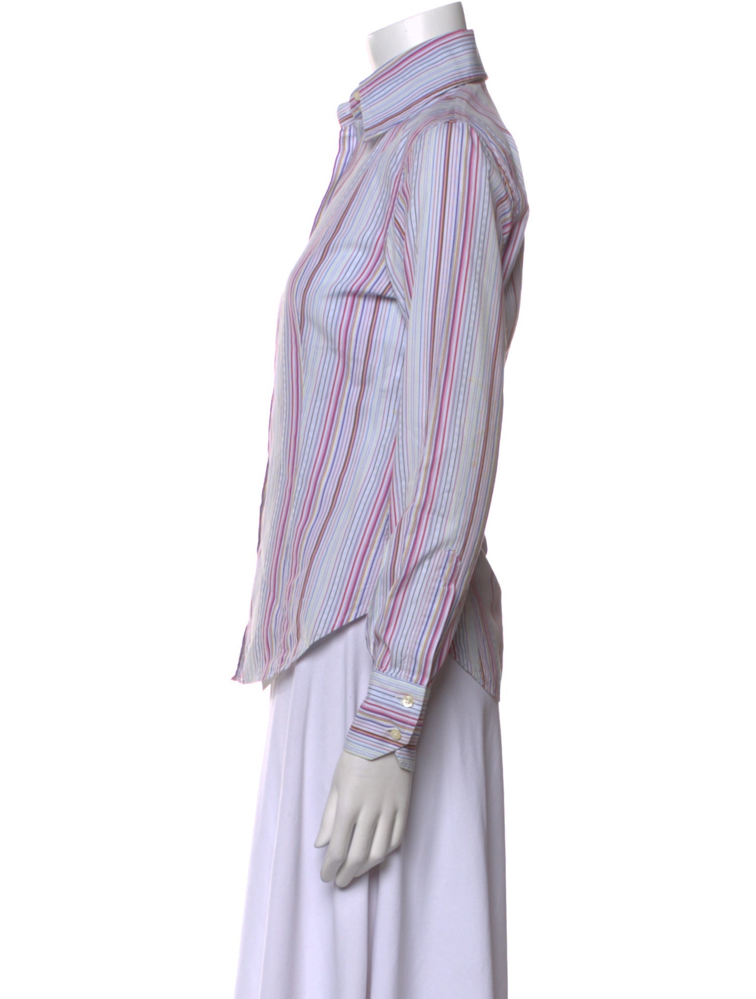 Etro Striped Long Sleeve Button-Up Top