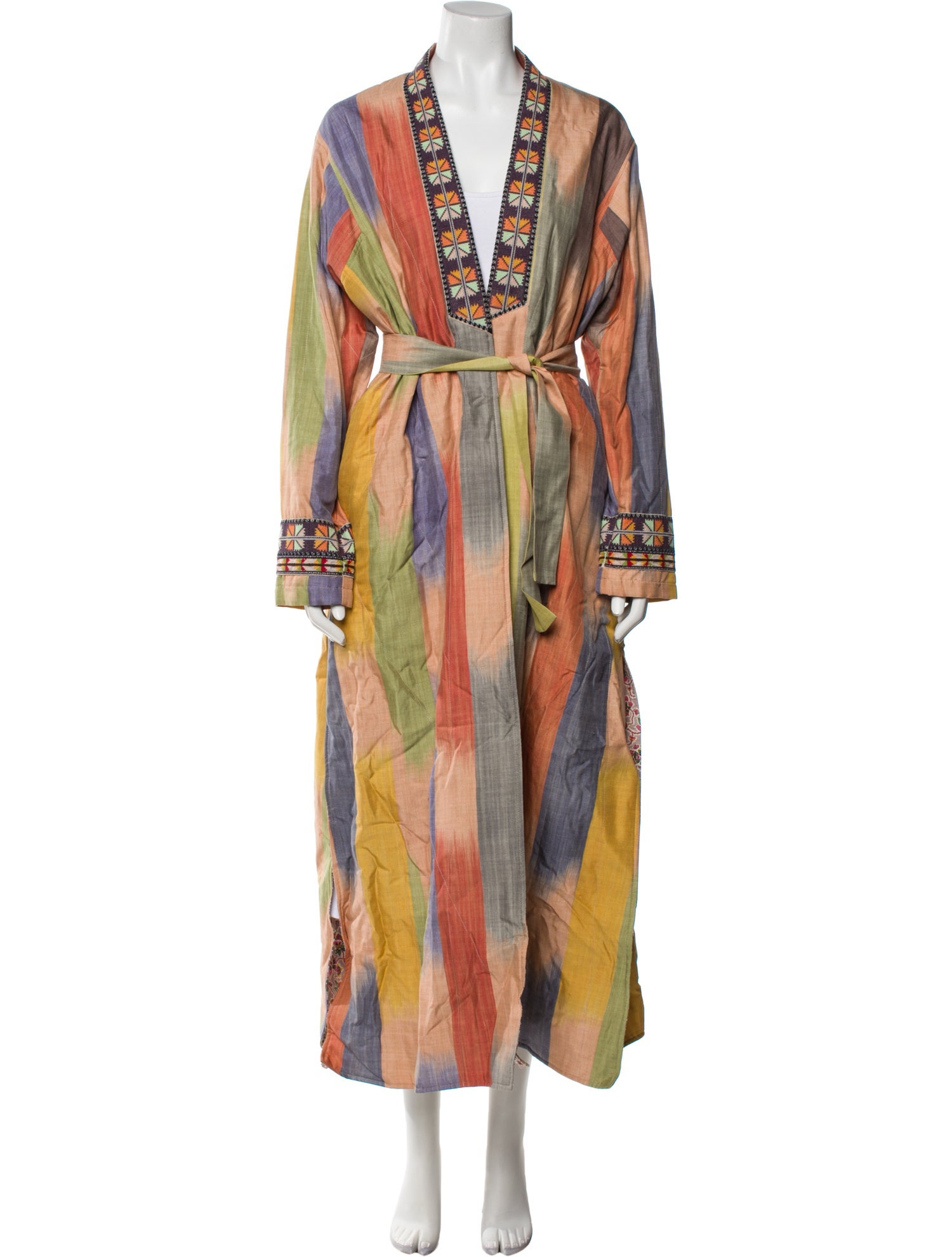 Etro Silk Colorblock Pattern Robe w/ Tags