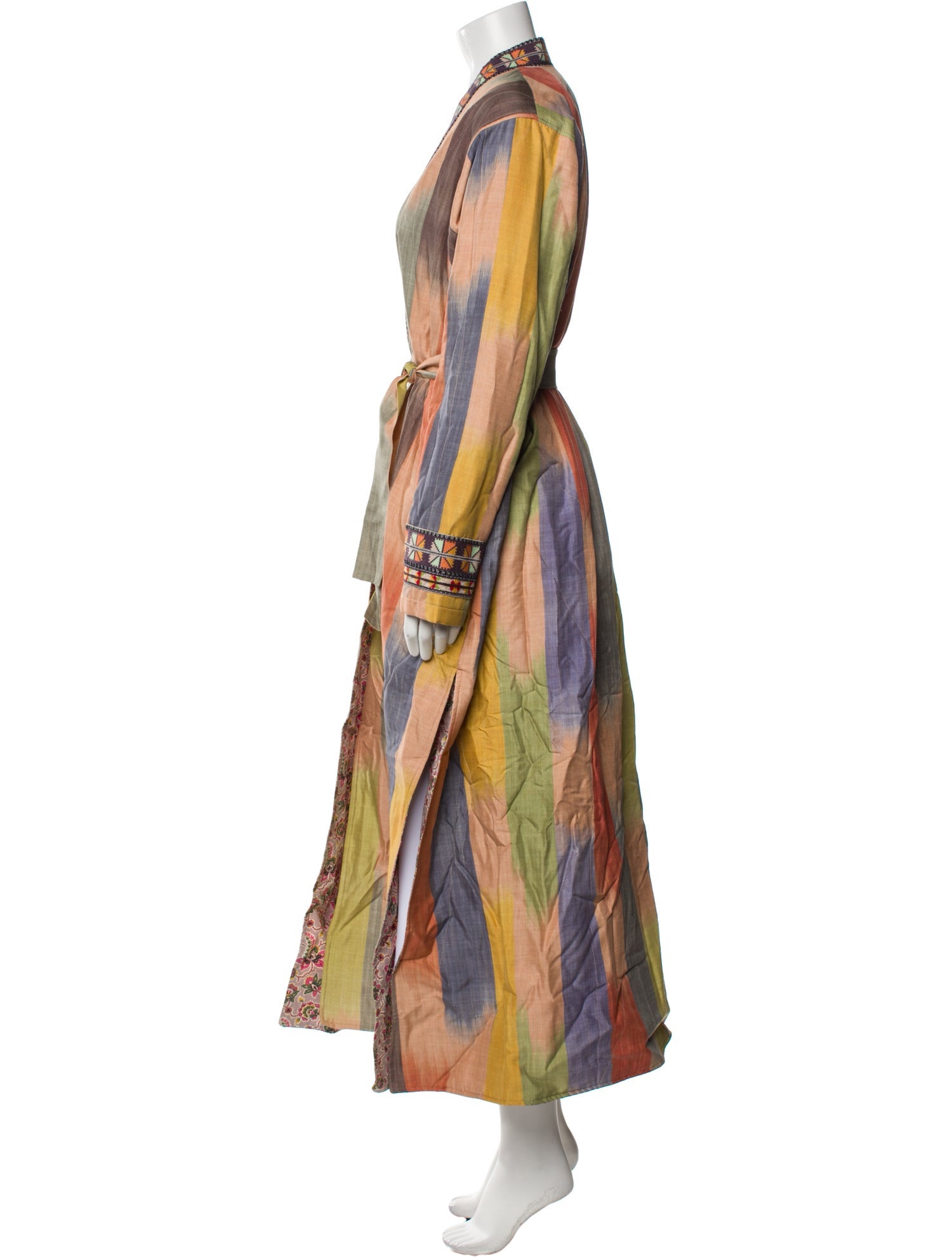 Etro Silk Colorblock Pattern Robe w/ Tags