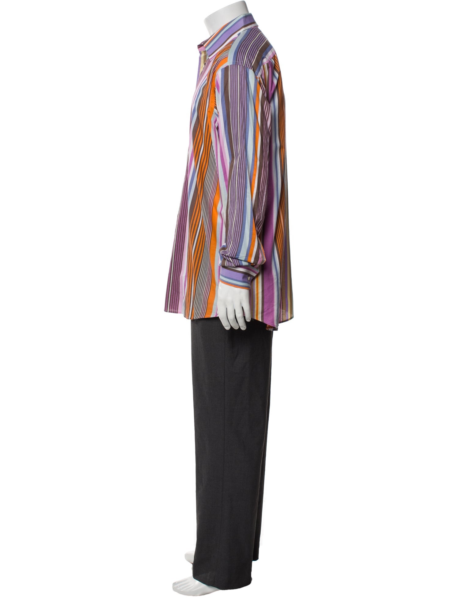 Etro Striped Long Sleeve Dress Shirt