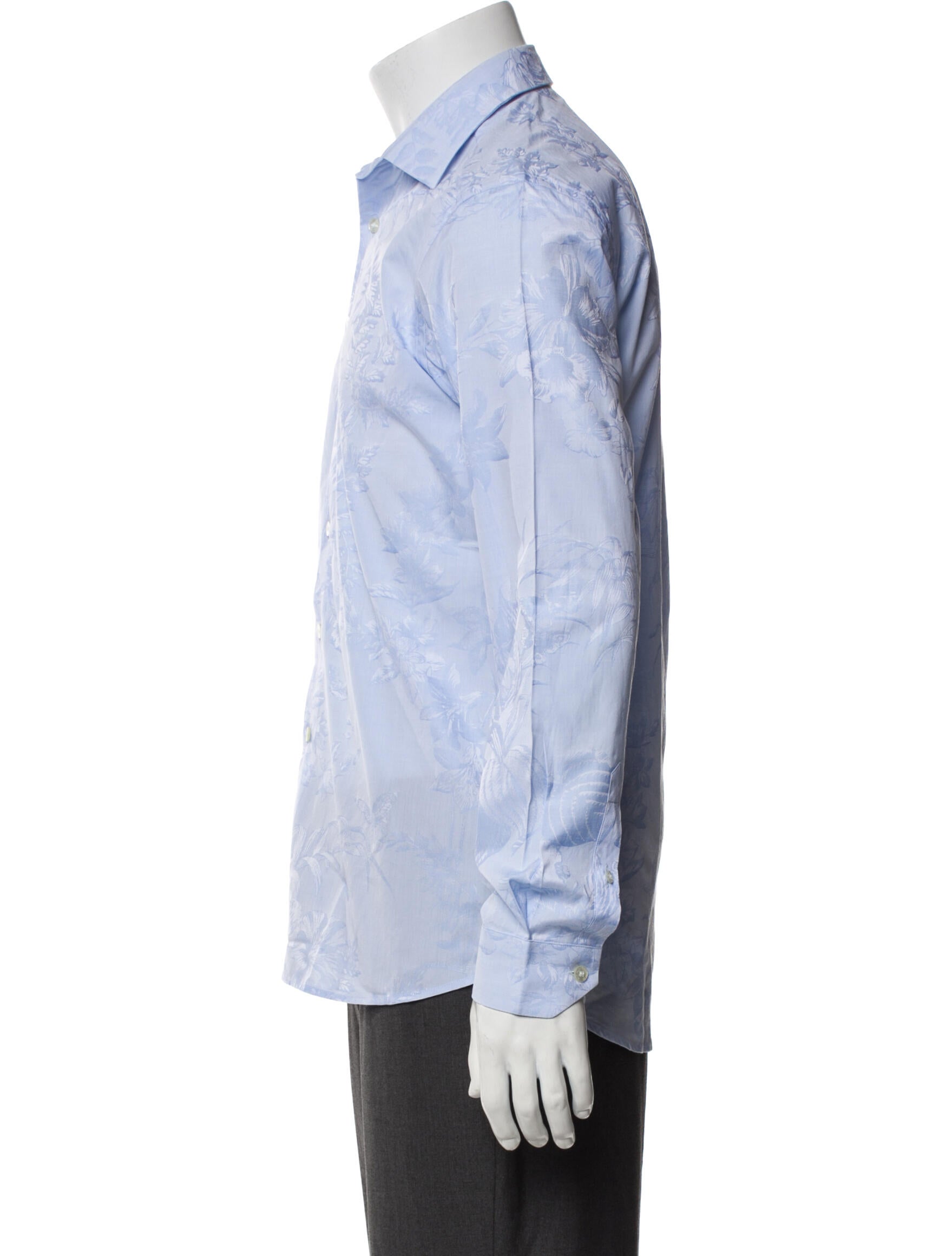 Etro Floral Print Long Sleeve Dress Shirt