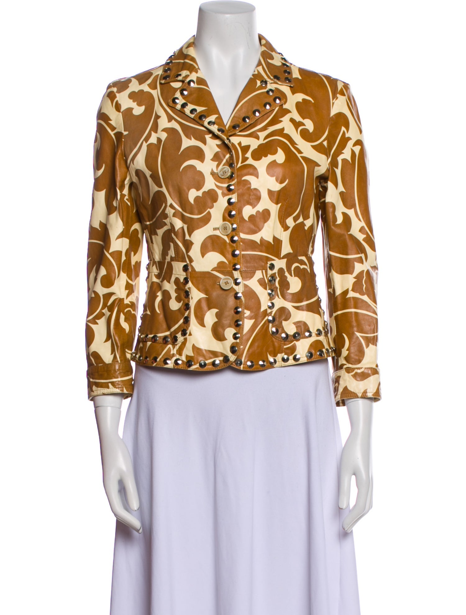 Etro Leather Printed Evening Jacket