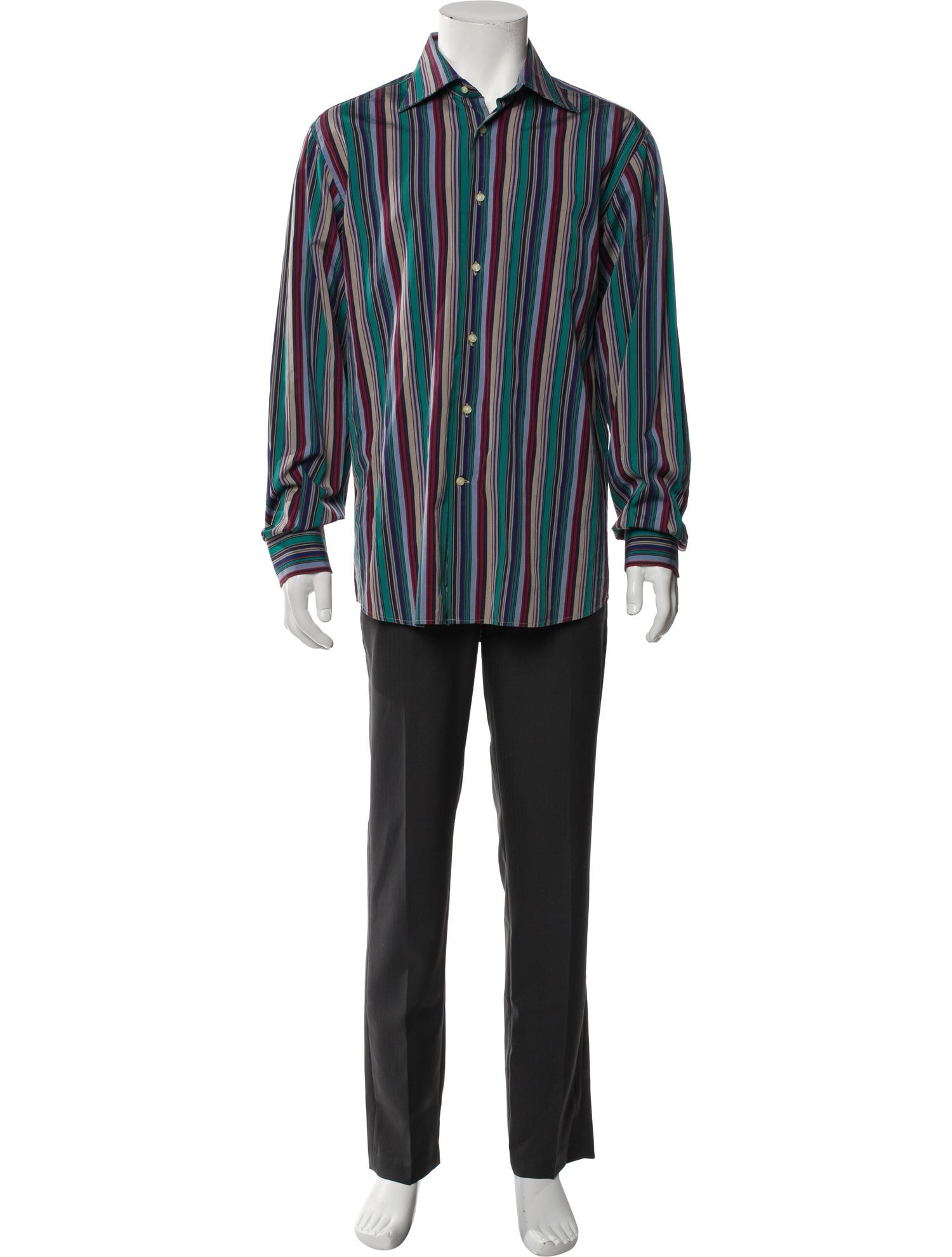Etro Striped Long Sleeve Dress Shirt