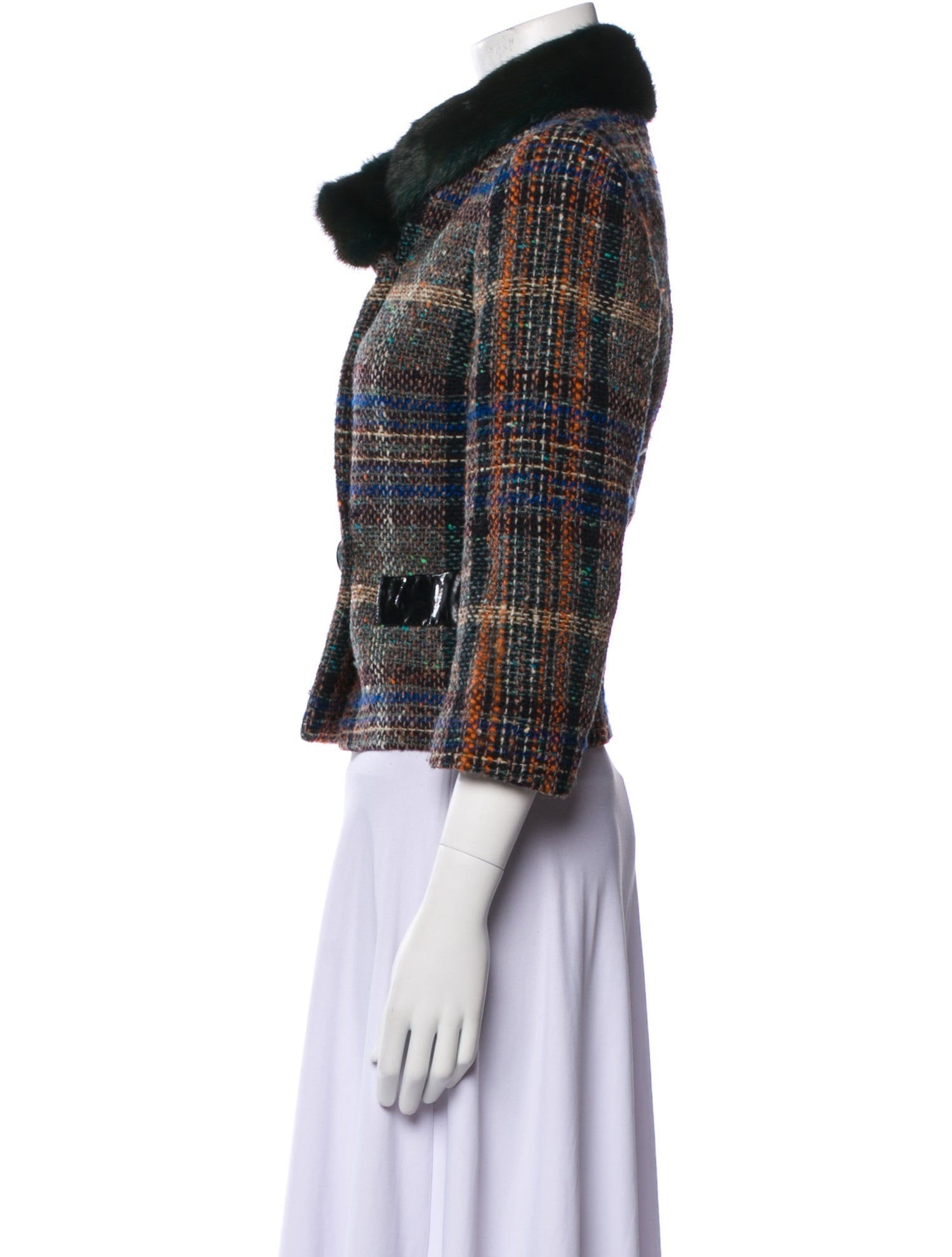 Etro Wool Plaid Print Blazer