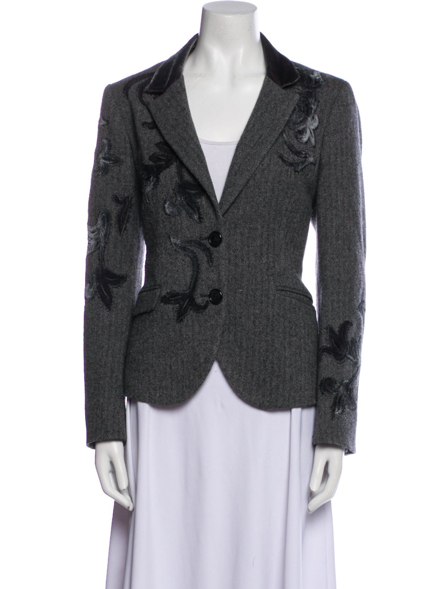 Etro Wool Floral Print Blazer