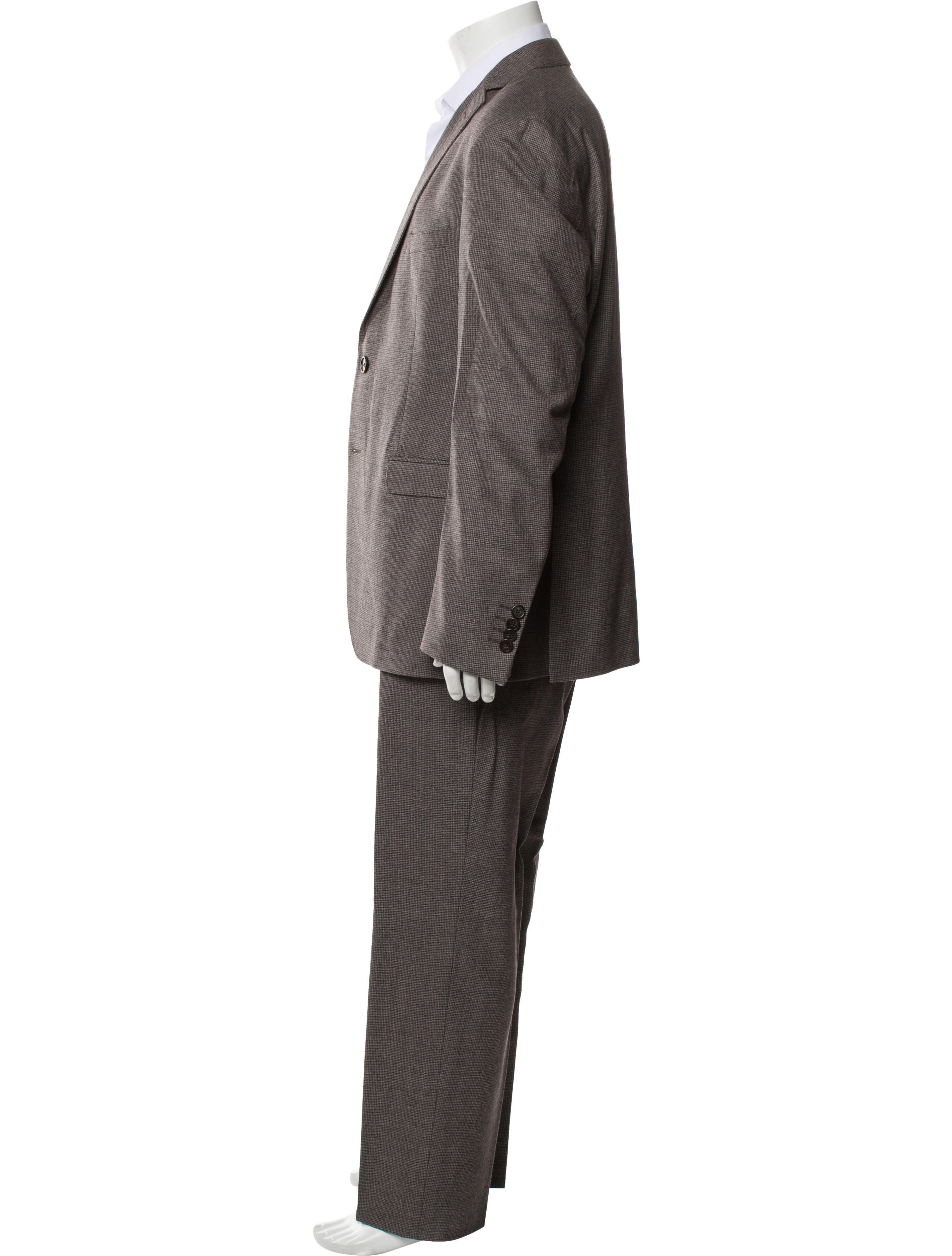 Etro Wool Plaid Print Two-Piece Suit