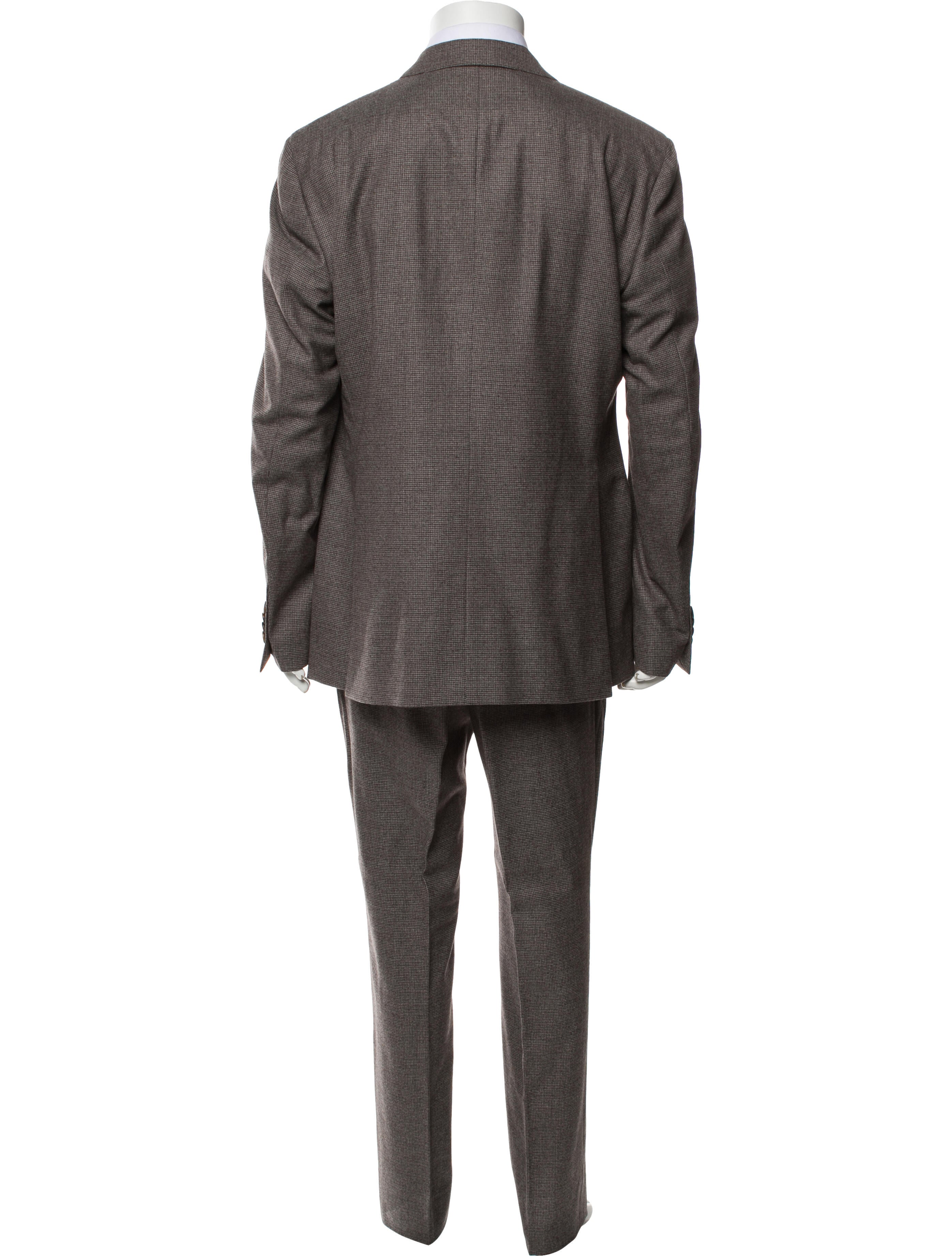 Etro Wool Plaid Print Two-Piece Suit