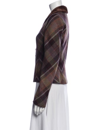 Etro Wool Plaid Print Blazer