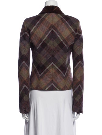 Etro Wool Plaid Print Blazer