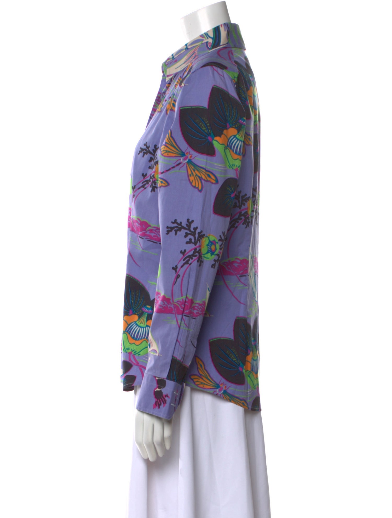 Etro Printed Long Sleeve Button-Up Top