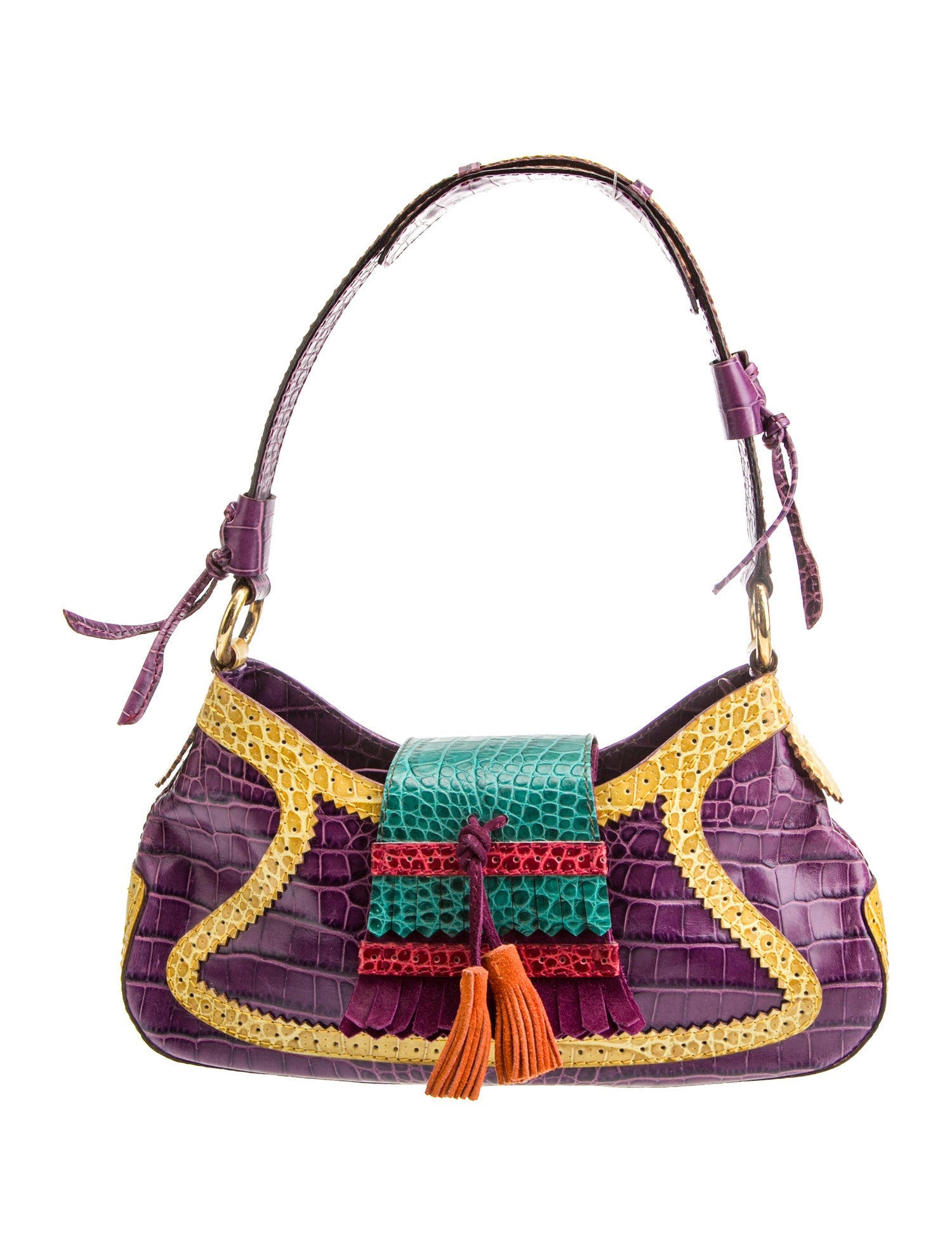 Etro Embossed Leather Shoulder Bag