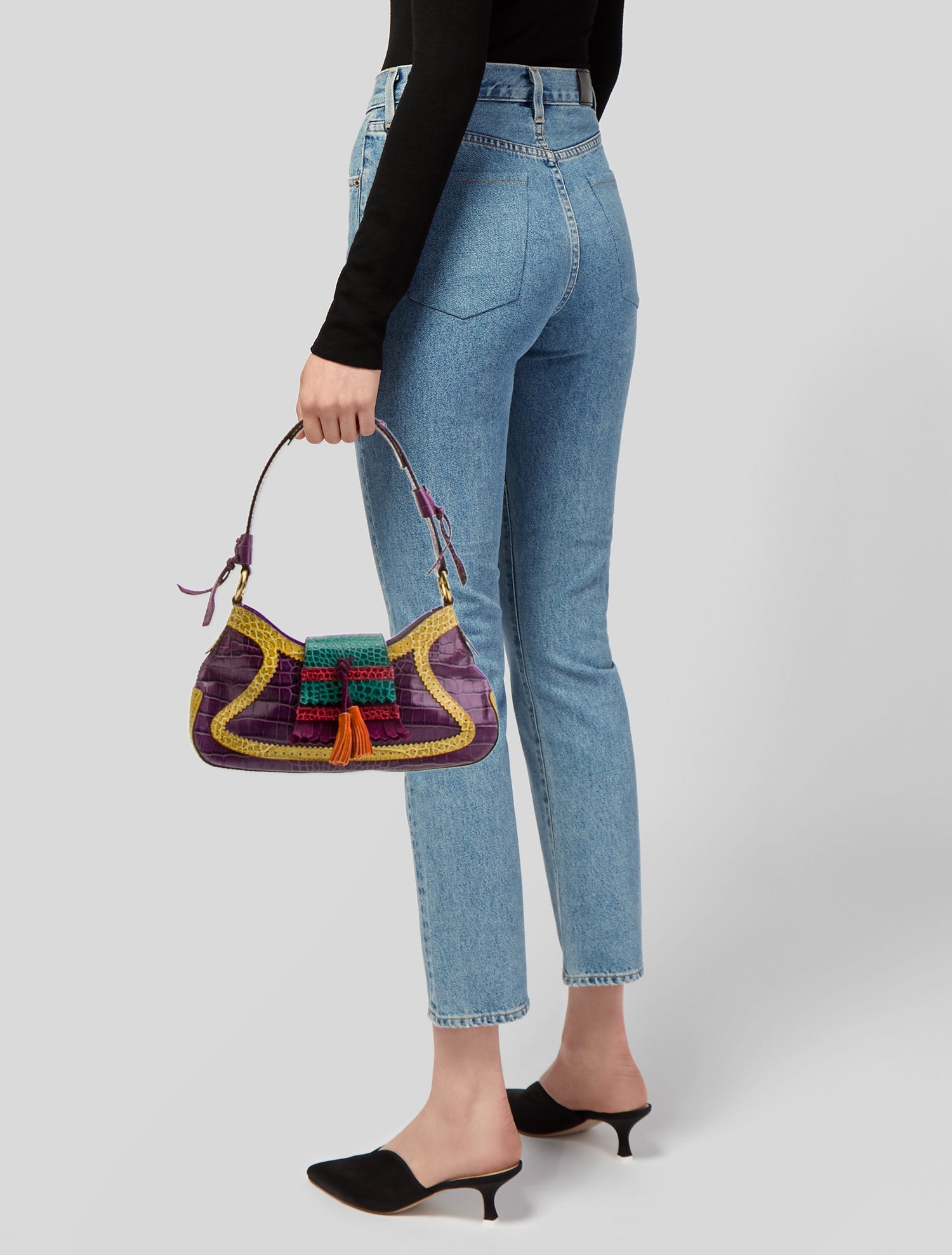 Etro Embossed Leather Shoulder Bag
