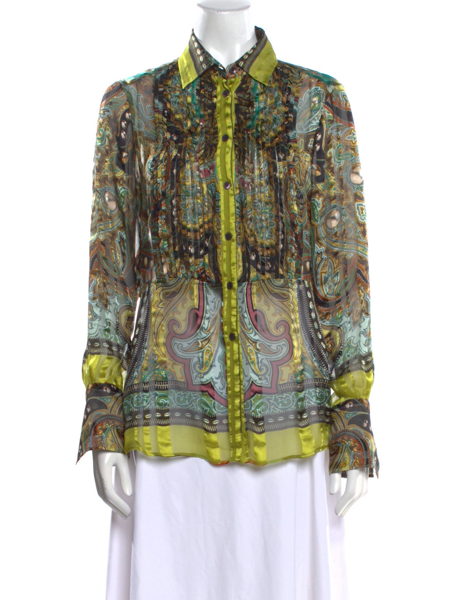 Etro Silk Printed Button-Up Top