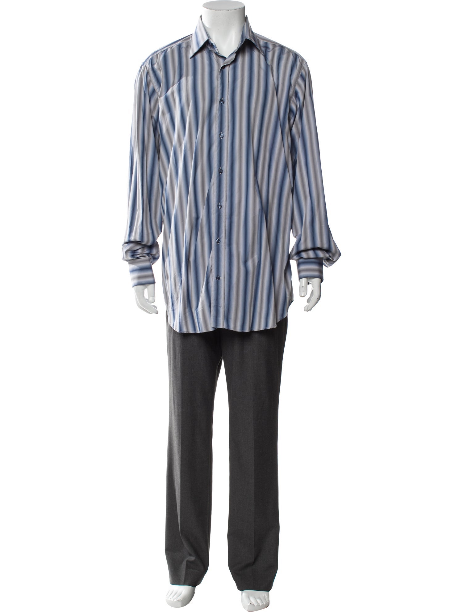 Etro Striped Long Sleeve Dress Shirt