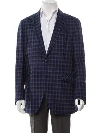 Etro Wool Plaid Print Blazer