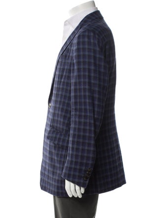 Etro Wool Plaid Print Blazer