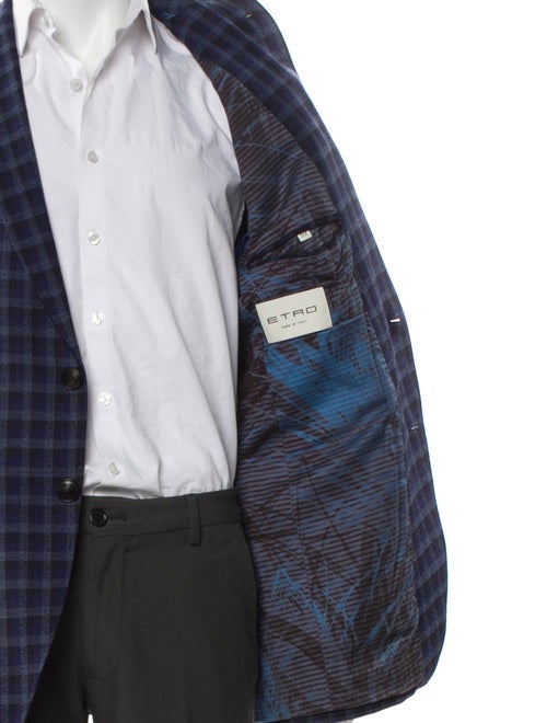 Etro Wool Plaid Print Blazer
