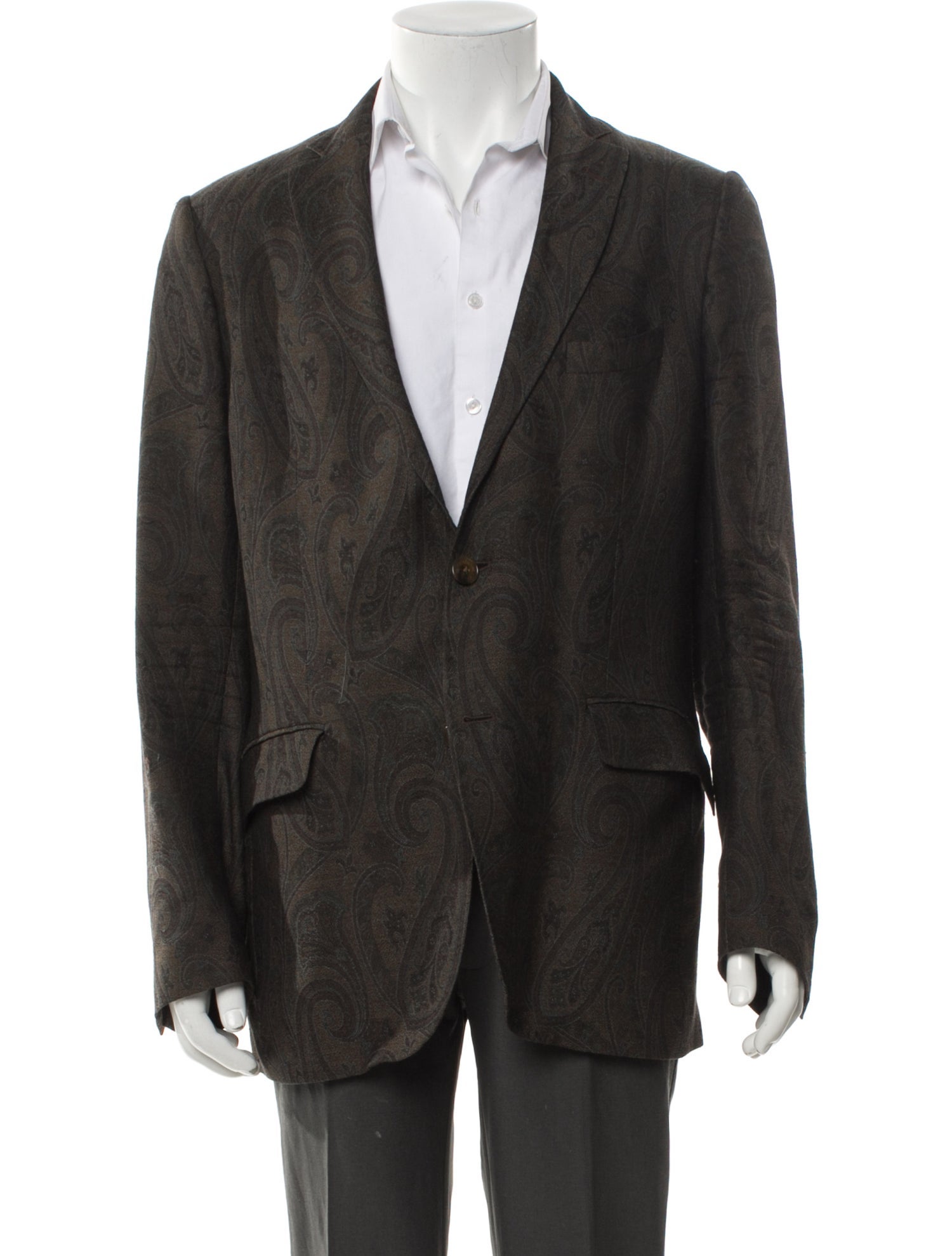 Etro Wool Paisley Print Blazer