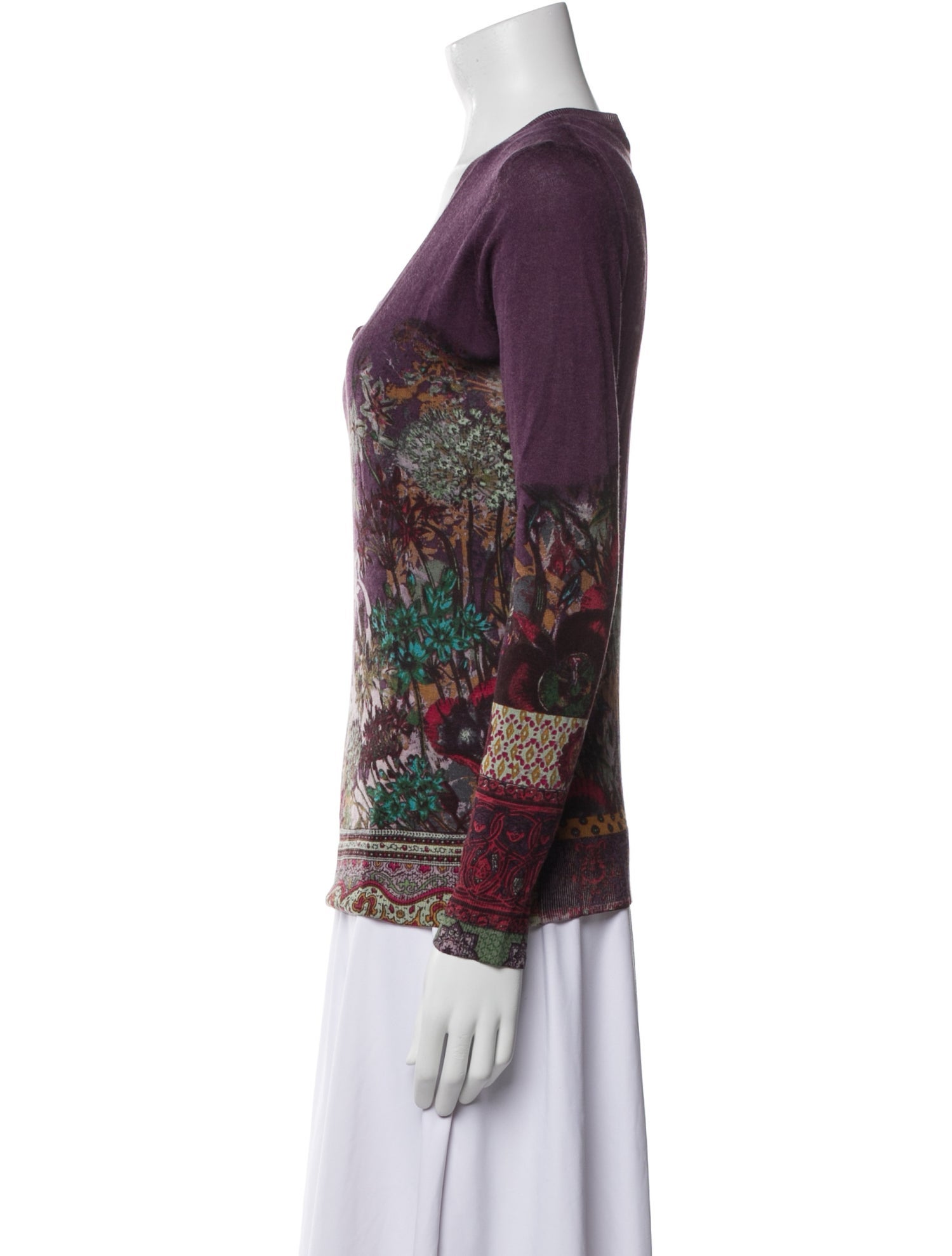 Etro Silk Floral Print Sweater