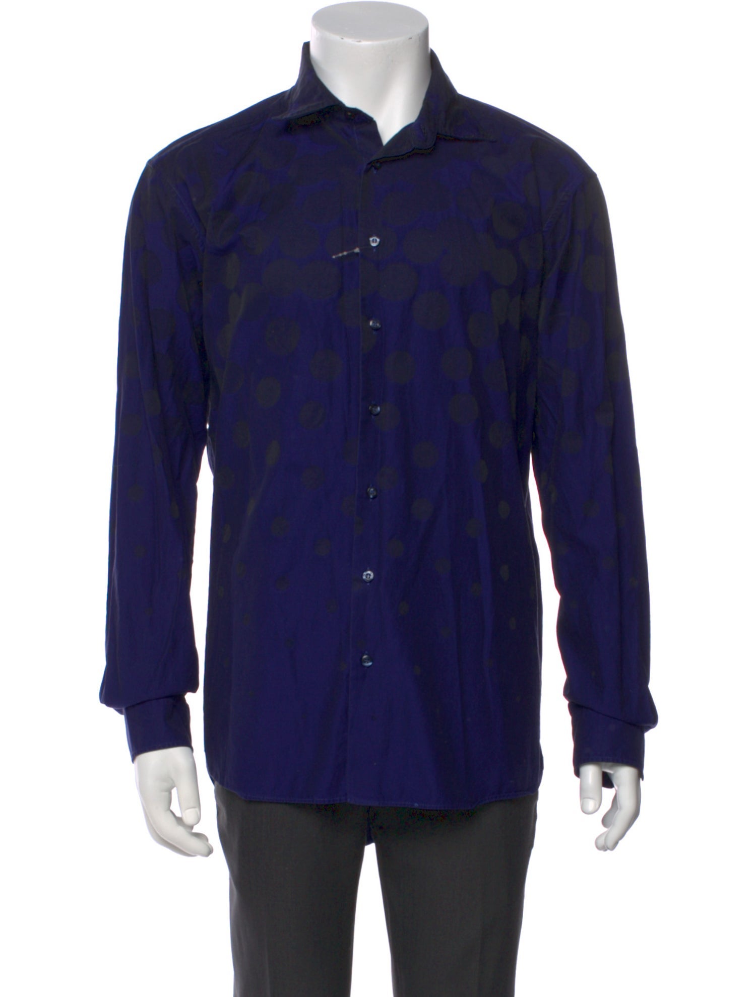Etro Polka Dot Print Long Sleeve Dress Shirt