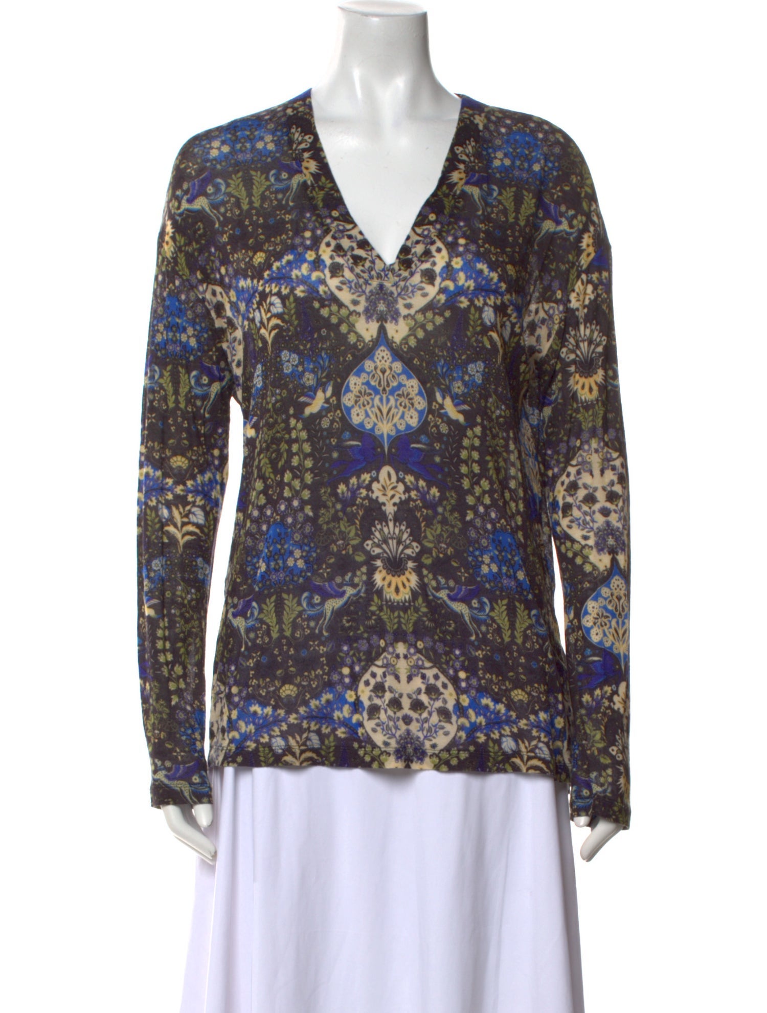 Etro Printed V-Neck Blouse