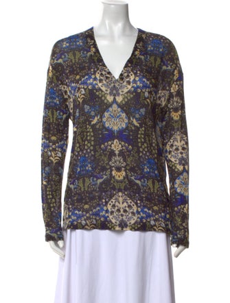 Etro Printed V-Neck Blouse