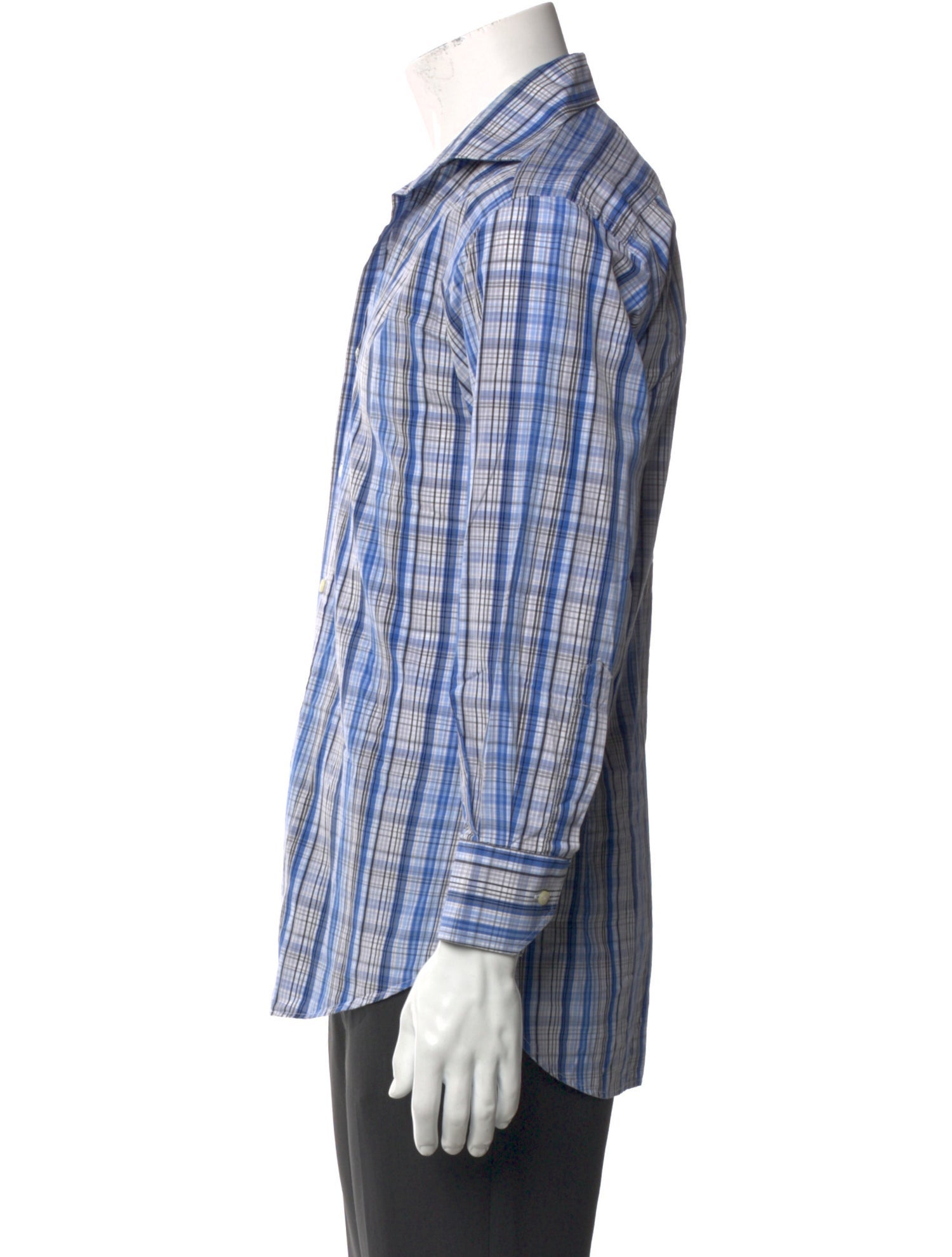 Etro Plaid Print Long Sleeve Dress Shirt