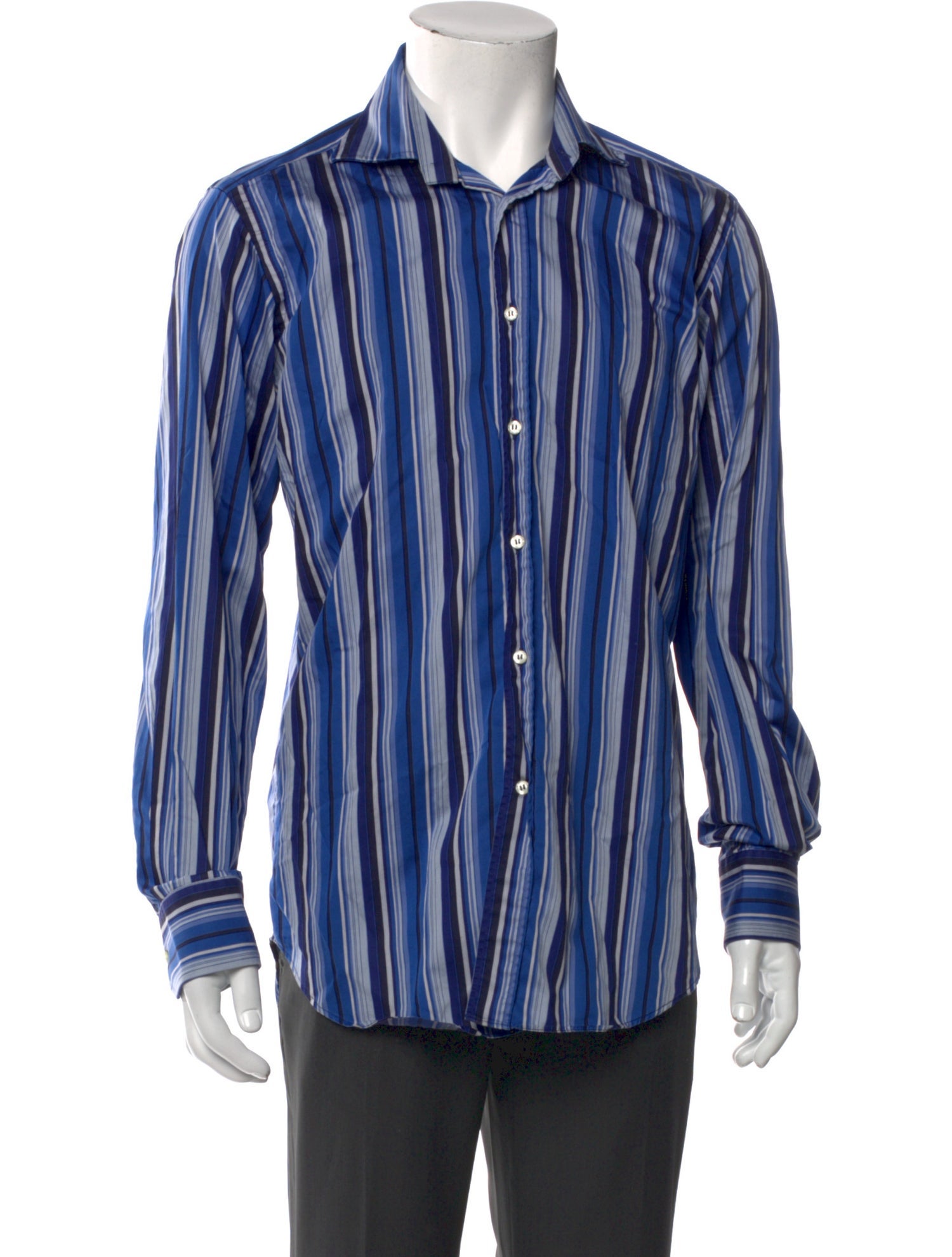 Etro Striped Long Sleeve Dress Shirt