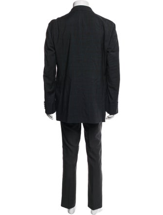 Etro Wool Plaid Print Blazer