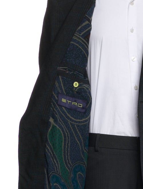 Etro Wool Plaid Print Blazer