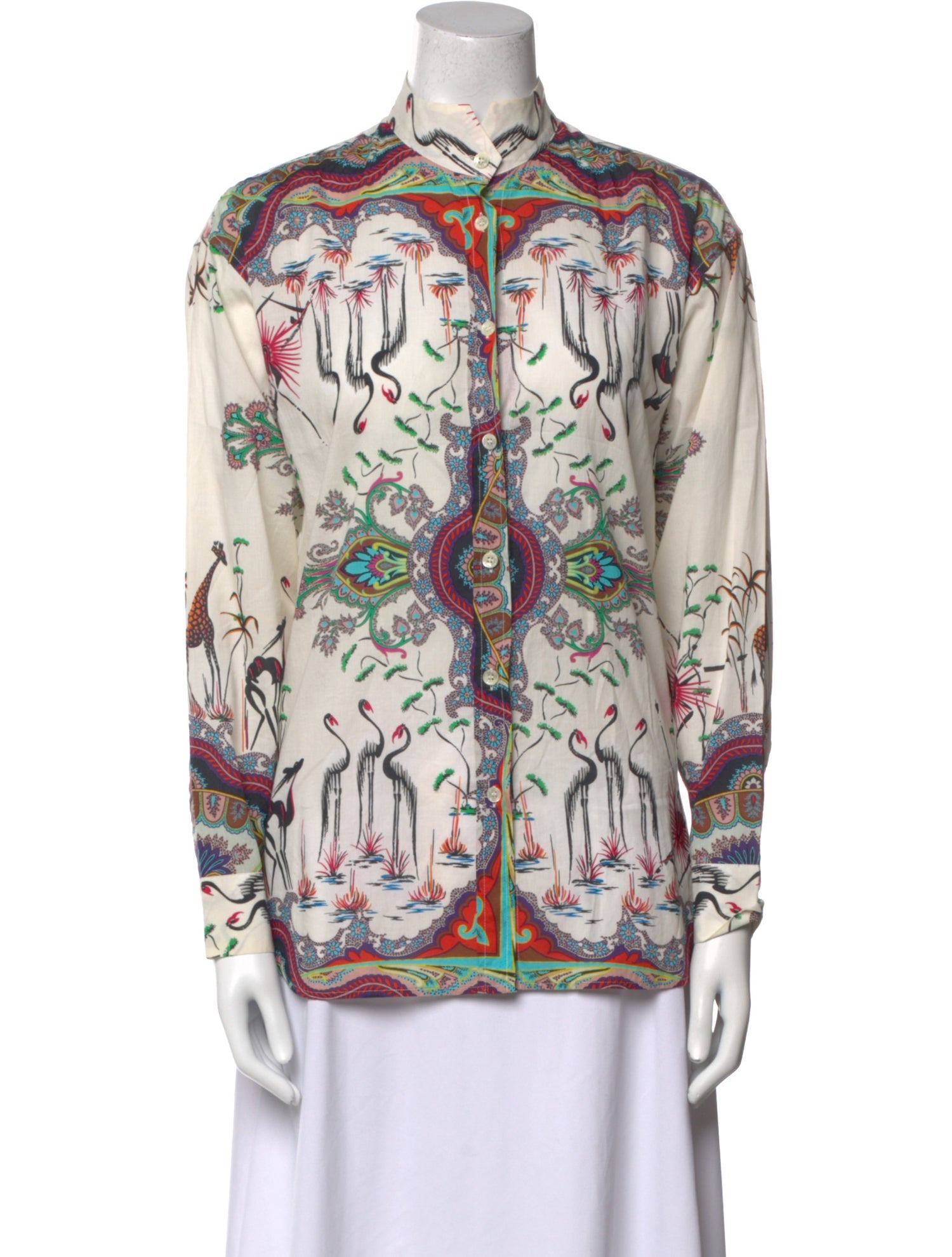 Etro Printed Mock Neck Blouse